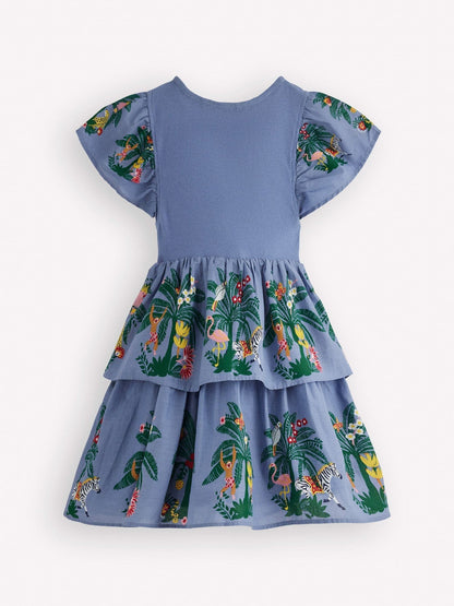 Boden Blue Woven Mix Twirly Dress image 2