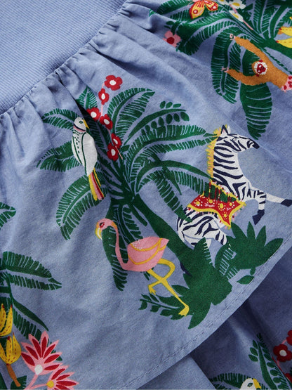 Boden Blue Woven Mix Twirly Dress image 3