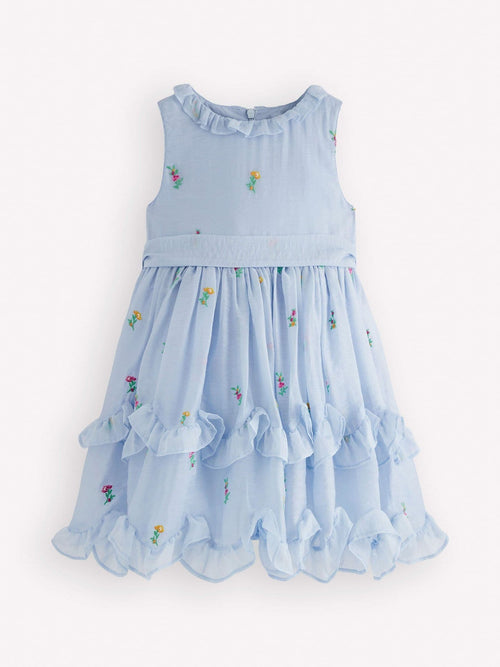 Dsiney Kidz - Boden Blue Tiered Ruffle Sash Dress image 1