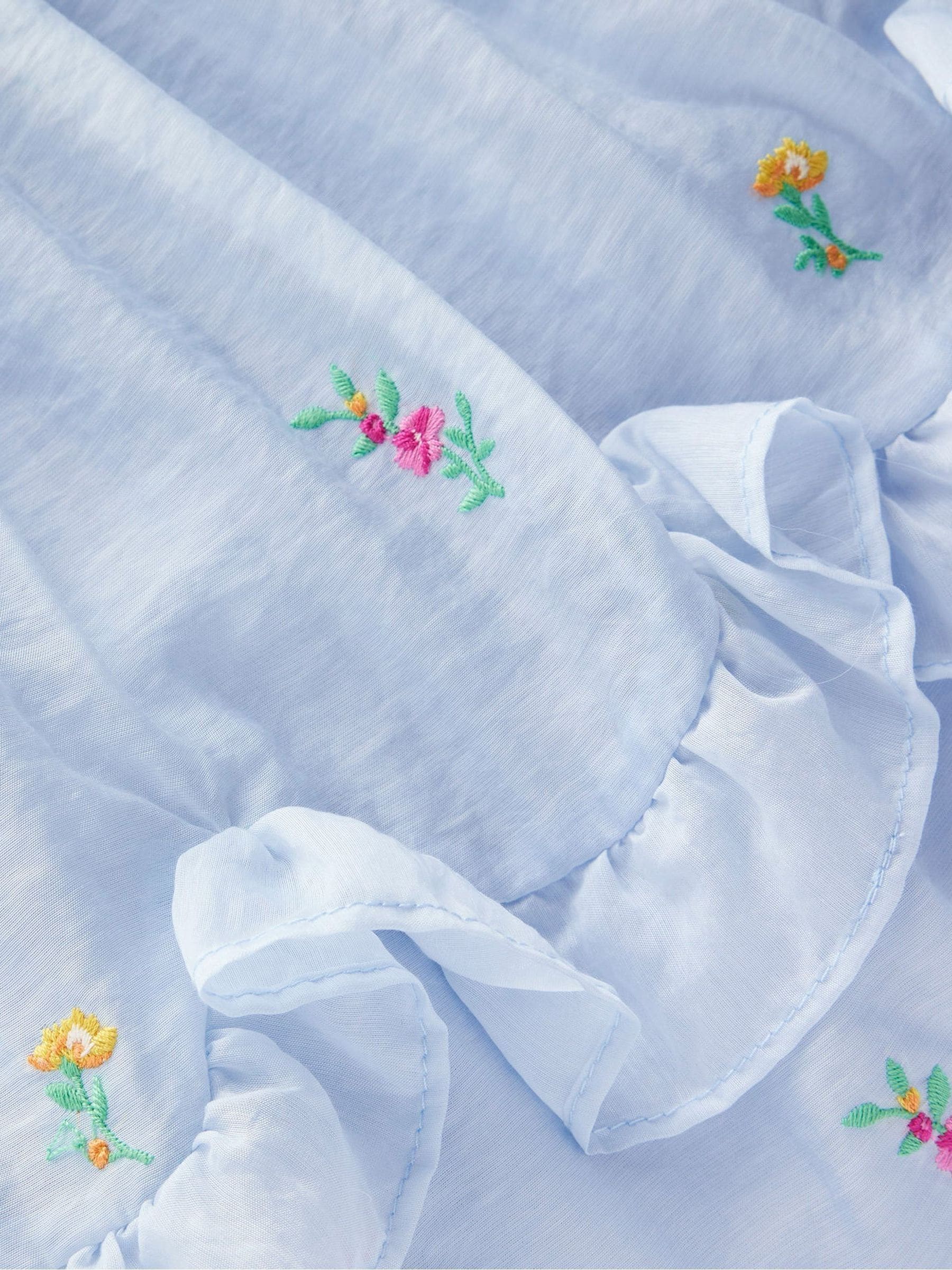 Boden Blue Tiered Ruffle Sash Dress image 3