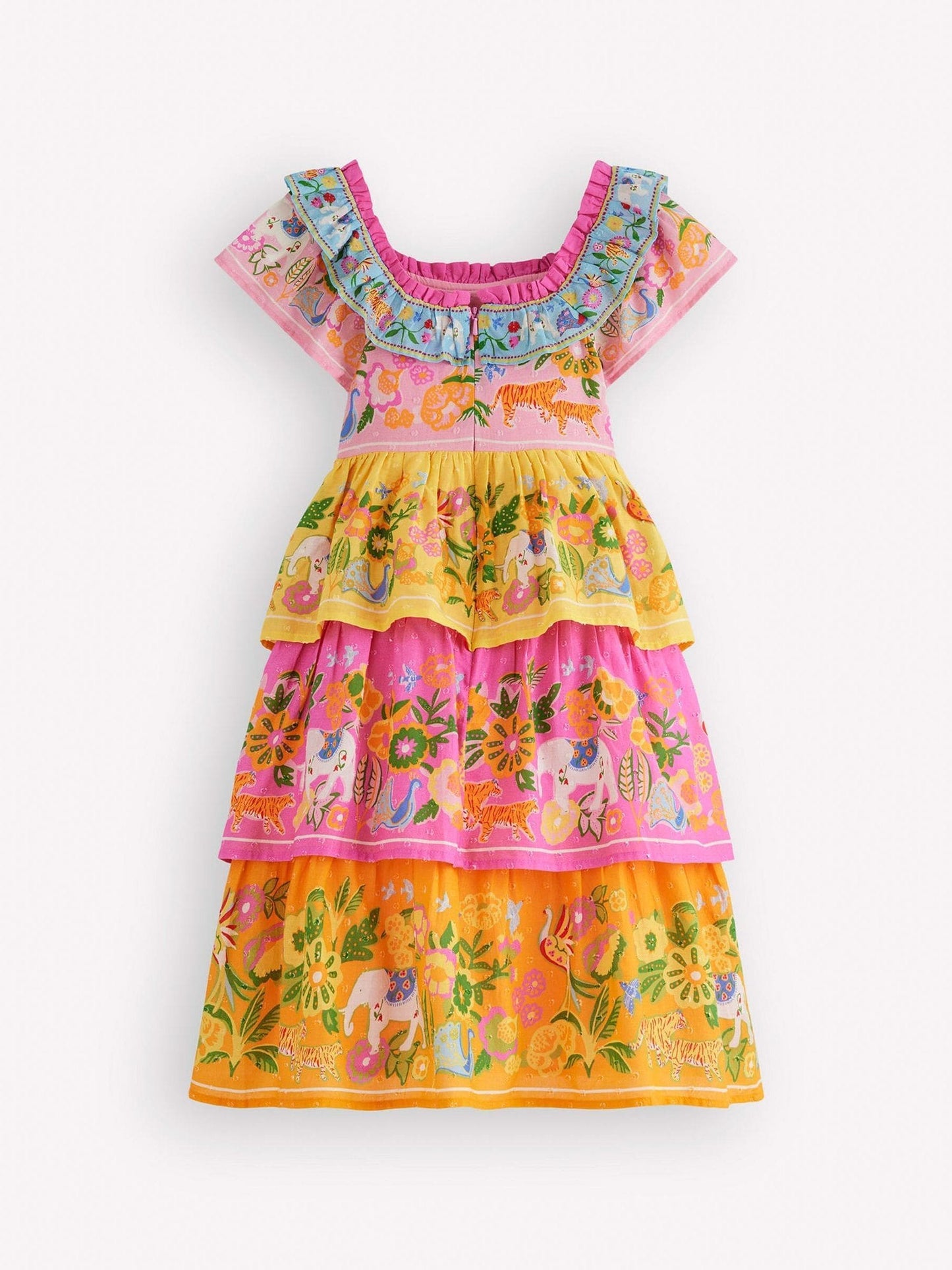 Boden Yellow Tiered Ruffle Woven Dress image 2