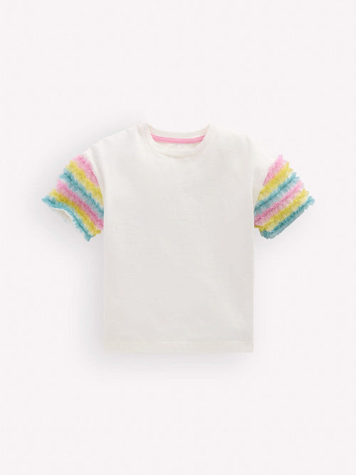 Boden White Tulle Mix Top image 1