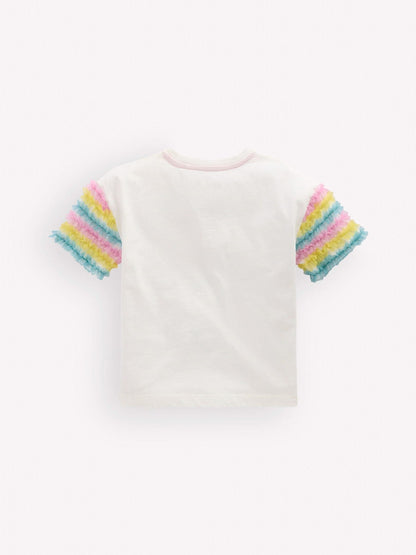 Boden White Tulle Mix Top image 2