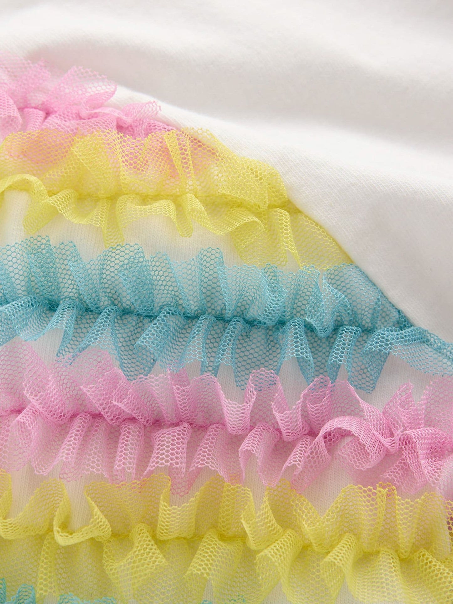 Boden White Tulle Mix Top image 3