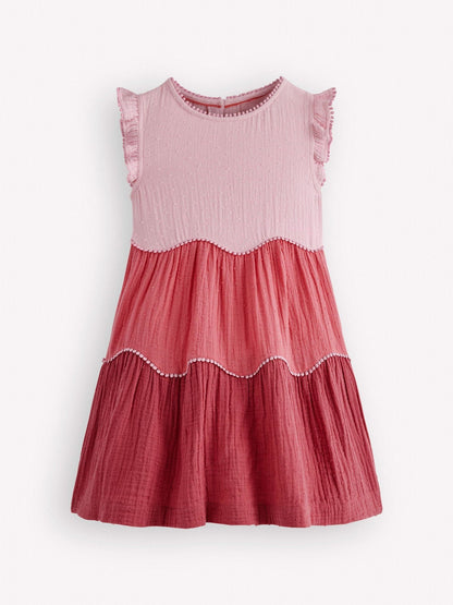 Boden Pink Scallop Double Cloth Dress image 1