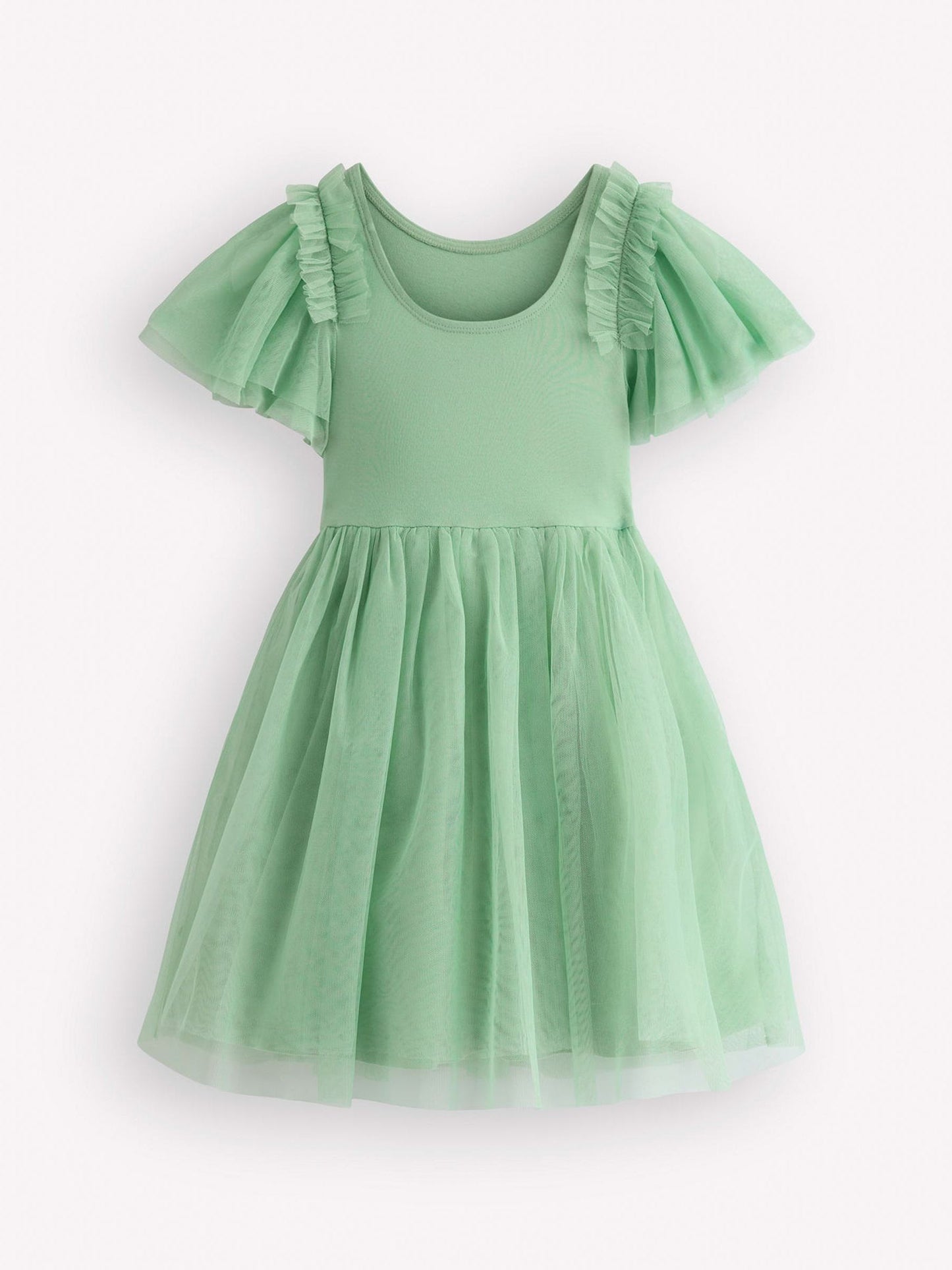 Boden Green Short Sleeve Logo Tulle Dress image 2