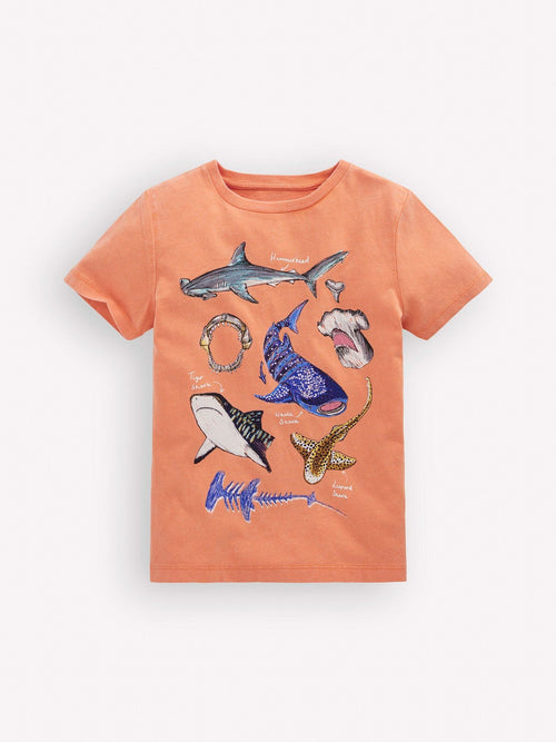 Boden Orange Vintage Wash Graphic T-Shirt image 1