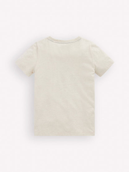 Boden Cream Short Sleeve Appliqué T-Shirt image 2