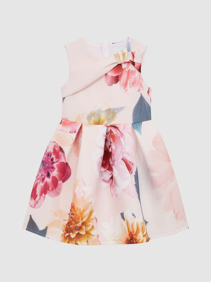 Dsiney Kidz - Reiss Pink Emily 4-9 yrs Scuba Floral Printed Dress image 2
