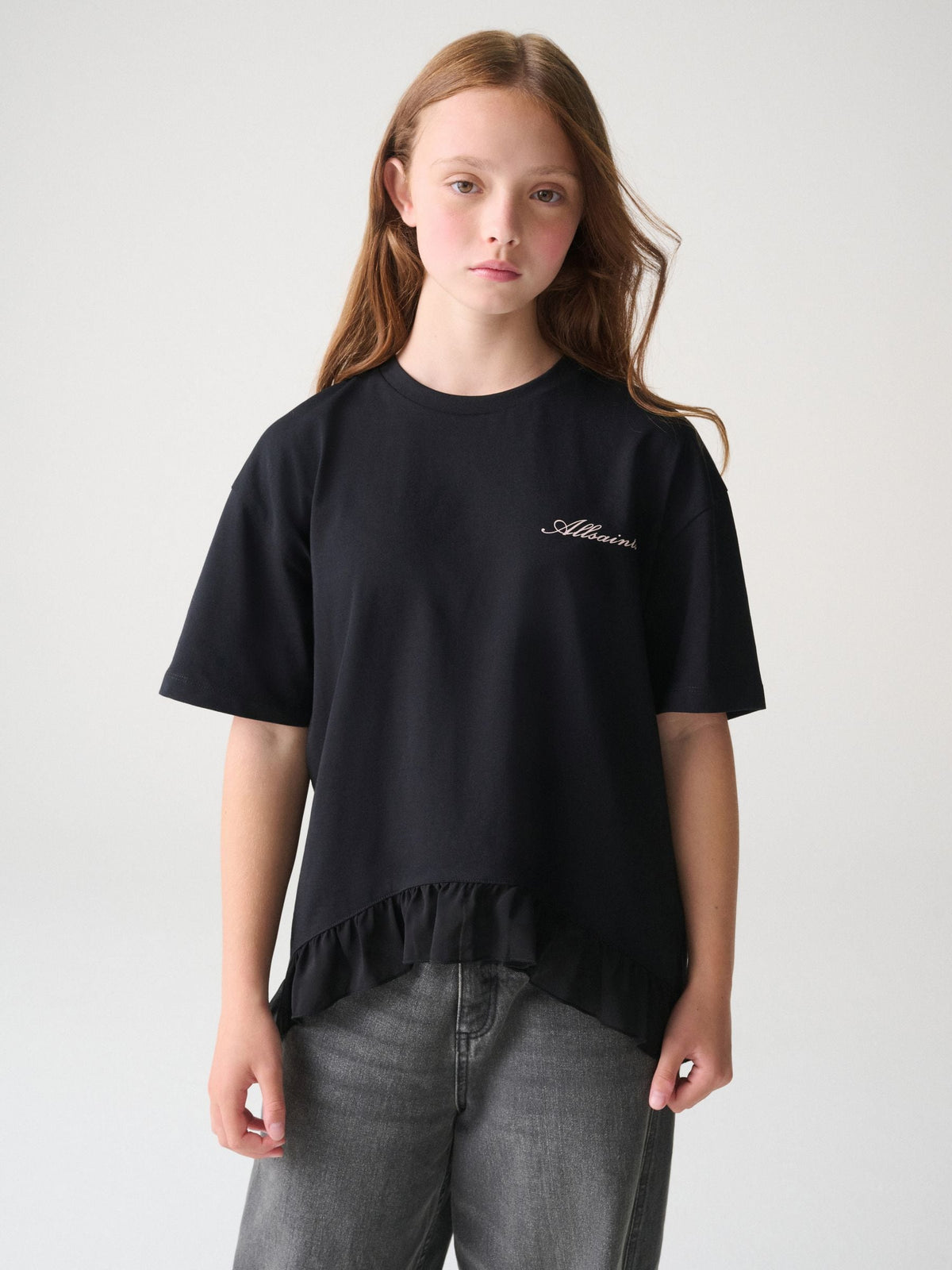 smALLSAINTS Black Frill Hem T-Shirt - image 1