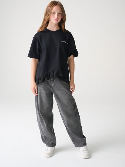 smALLSAINTS Black Frill Hem T-Shirt - image 2
