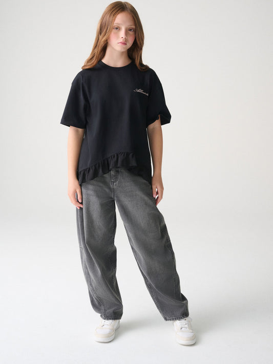 smALLSAINTS Black Frill Hem T-Shirt - image 2