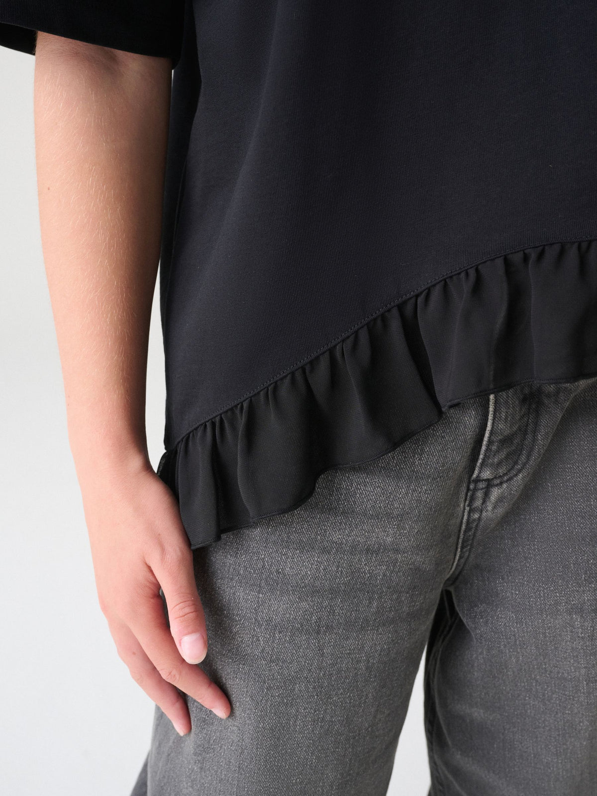 smALLSAINTS Black Frill Hem T-Shirt - image 3