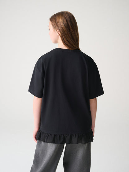 smALLSAINTS Black Frill Hem T-Shirt - image 4