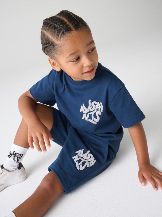 Dsiney Kidz - smALLSAINTS Navy Orlando T-Shirt and Shorts Younger Set image 1