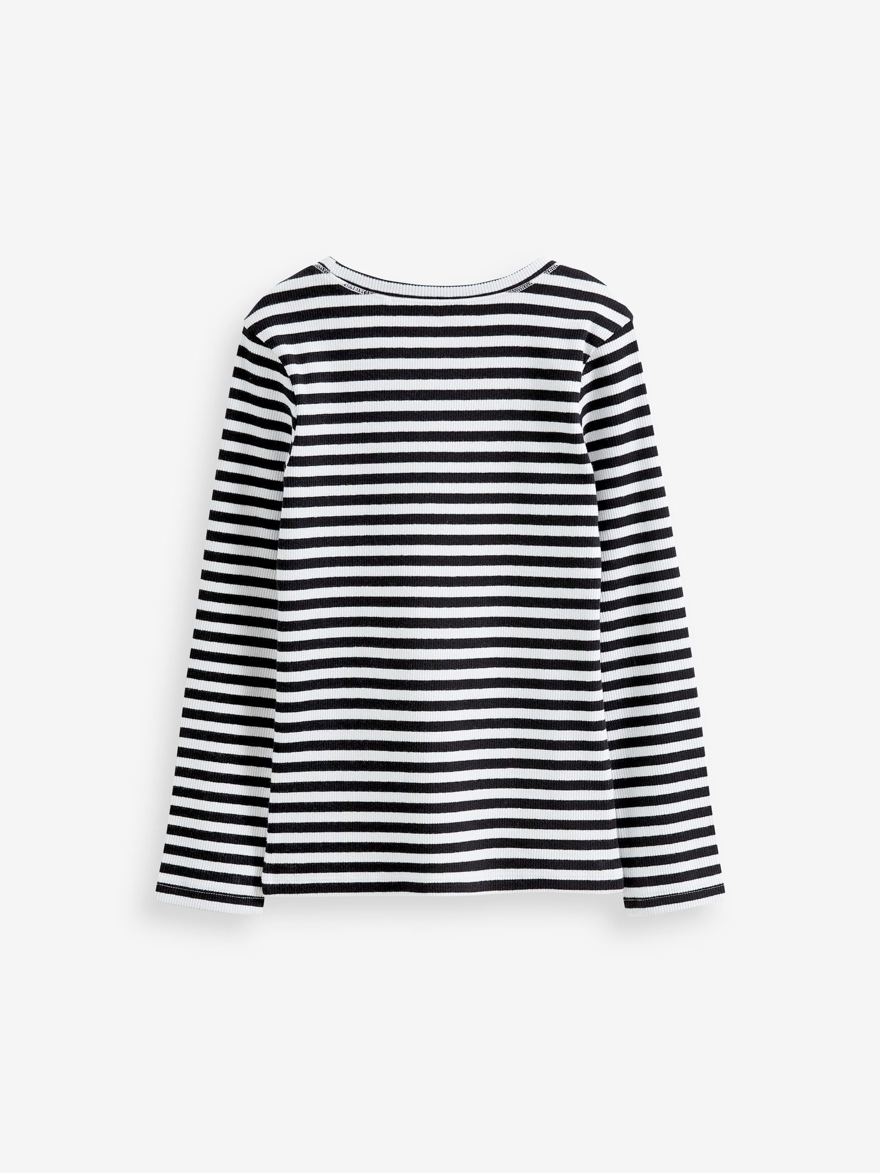 Dsiney Kidz - Black/White Stripe Long Sleeve Ribbed Top (3-16yrs) image 8