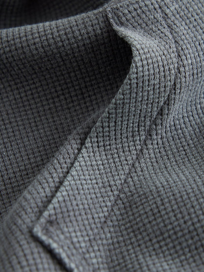 smALLSAINTS Grey Stamp Logo Waffle Hoodie - image 3