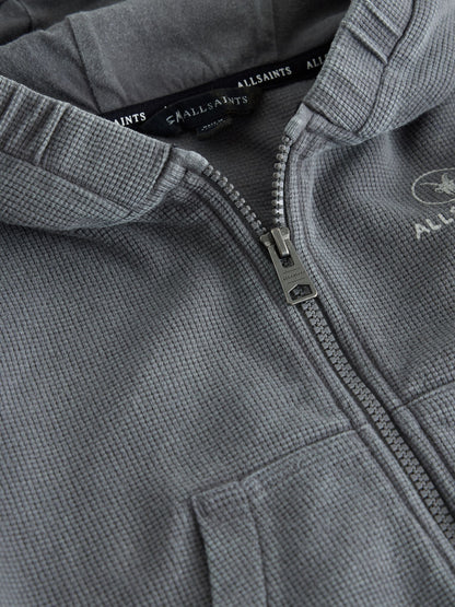 smALLSAINTS Grey Stamp Logo Waffle Hoodie - image 4