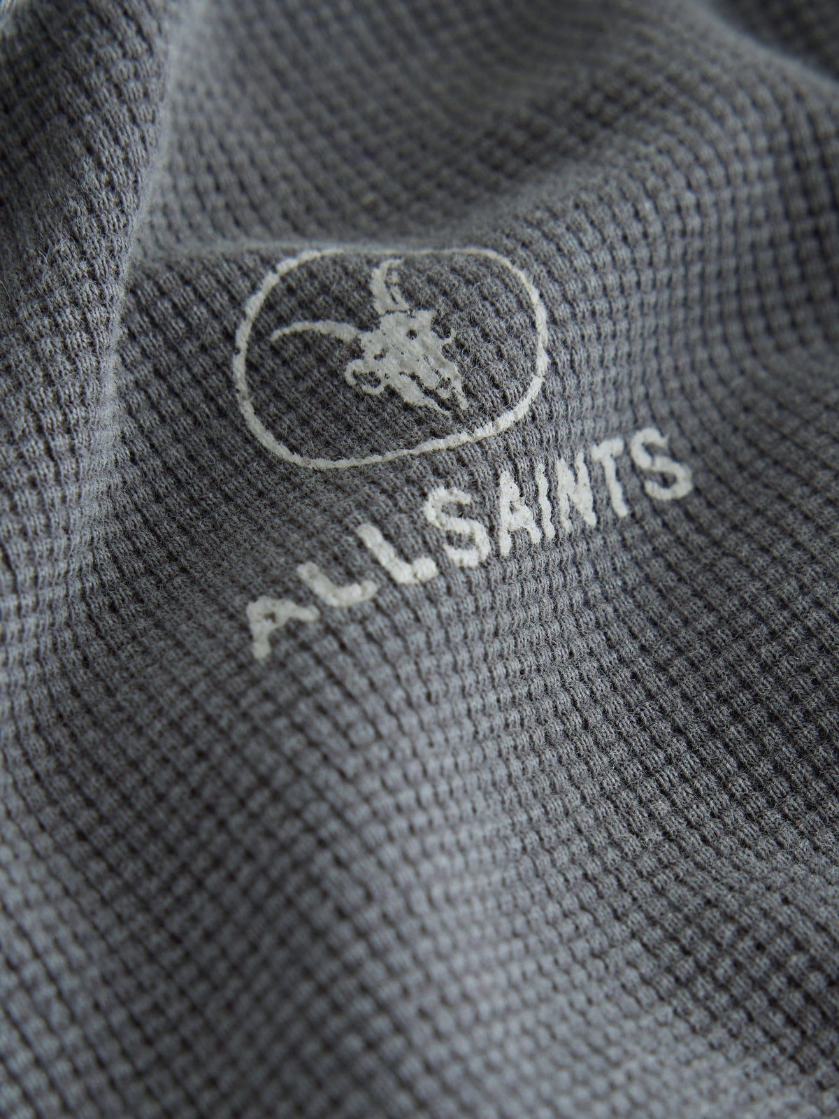 smALLSAINTS Grey Stamp Logo Waffle Hoodie - image 5