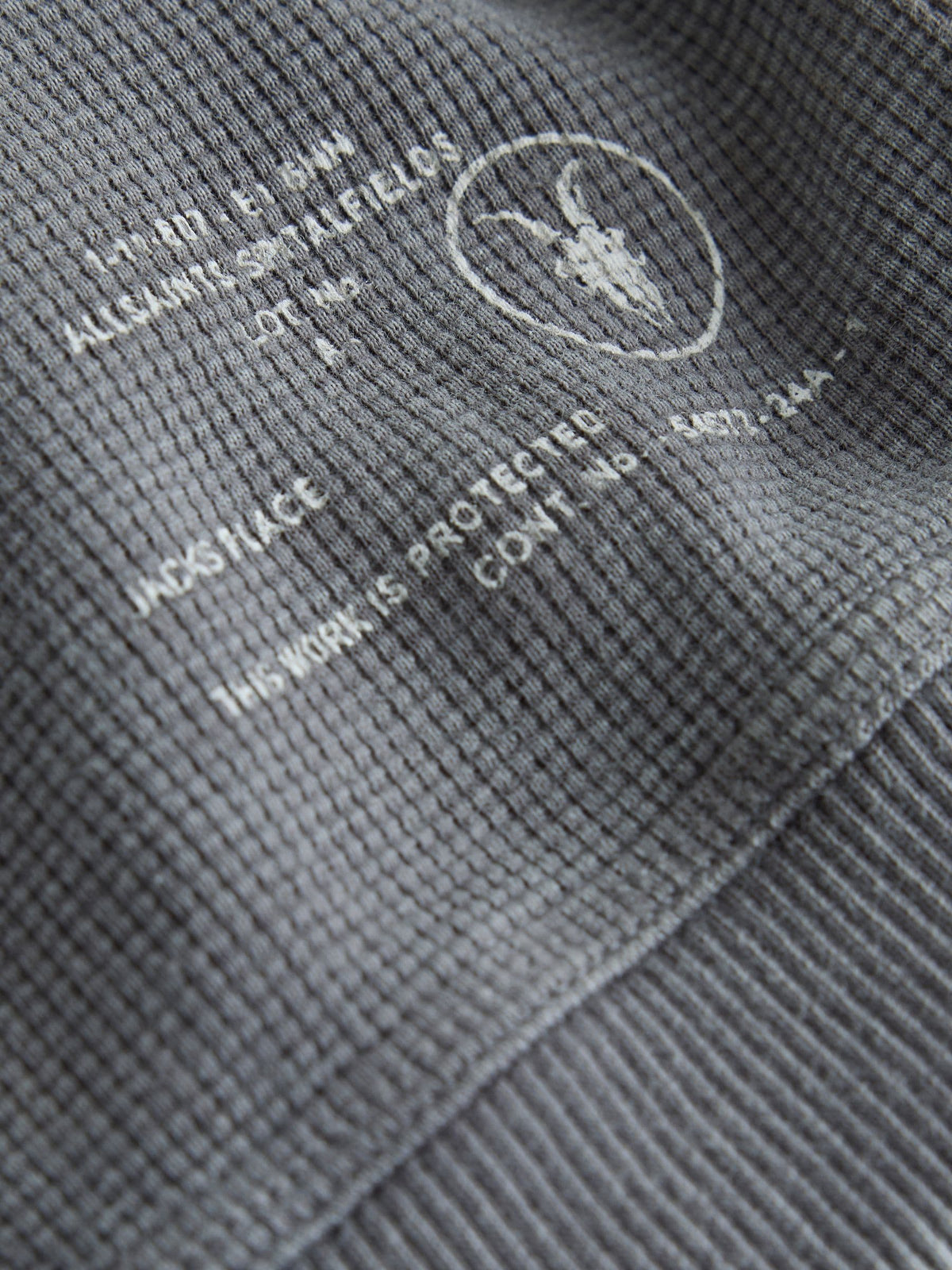 smALLSAINTS Grey Stamp Logo Waffle Hoodie - image 7