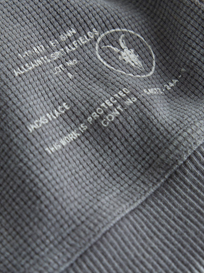 smALLSAINTS Grey Stamp Logo Waffle Hoodie - image 7