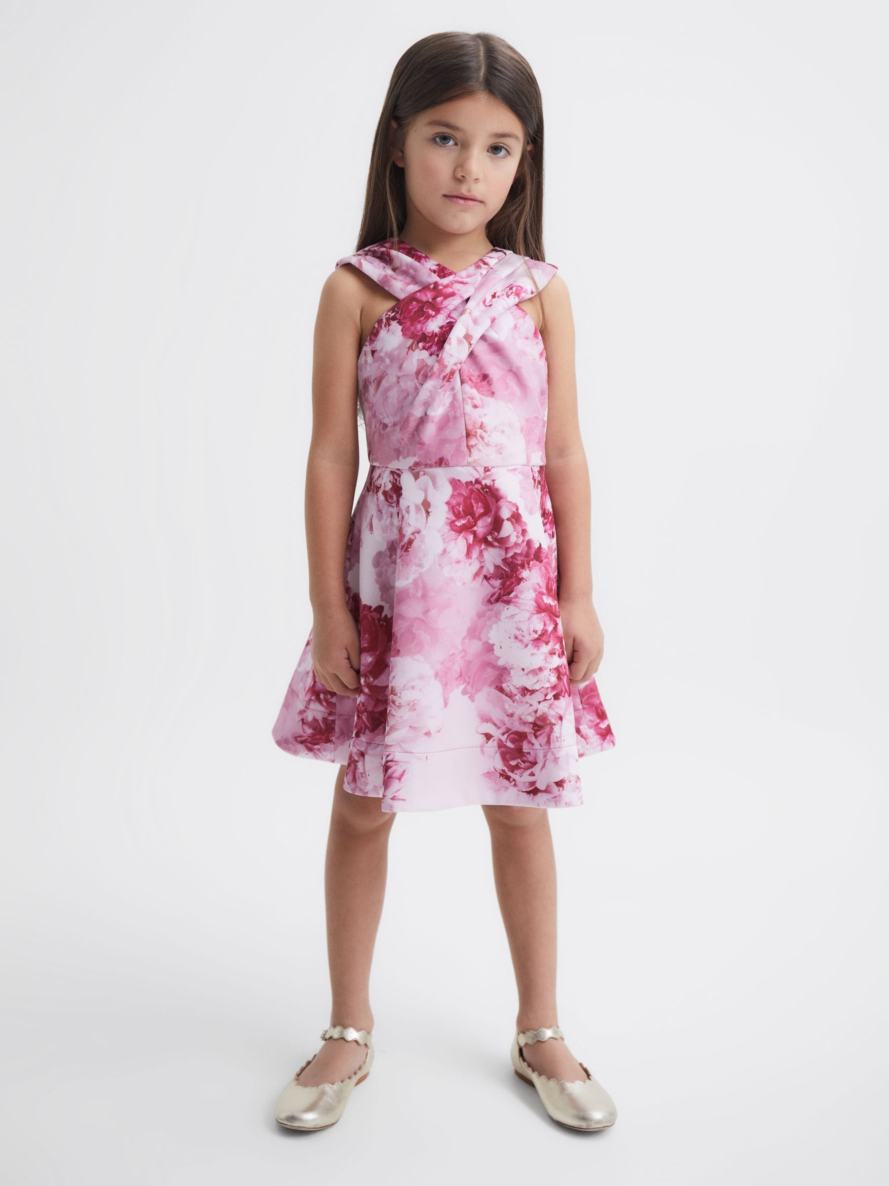 Dsiney Kidz - Reiss Pink Clara 4-9 yrs Floral Printed Dress image 1