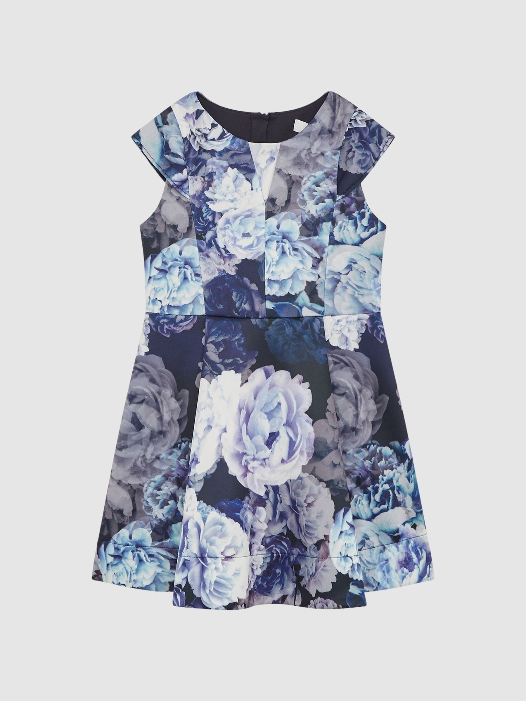 Dsiney Kidz - Reiss Blue Keri 4-9 yrs Floral Printed Scuba Dress image 2