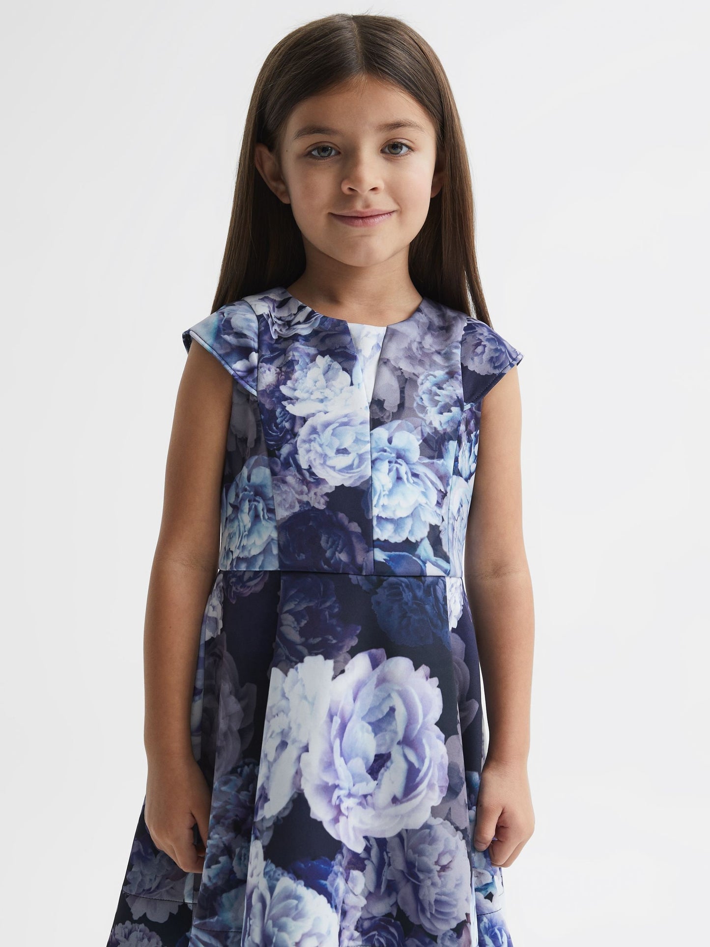 Dsiney Kidz - Reiss Blue Keri 4-9 yrs Floral Printed Scuba Dress image 3