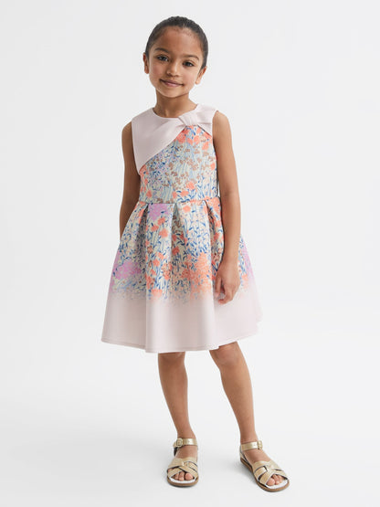 Dsiney Kidz - Reiss Pale Pink Emily 9-14 yrs Scuba Floral Printed Dress image 1