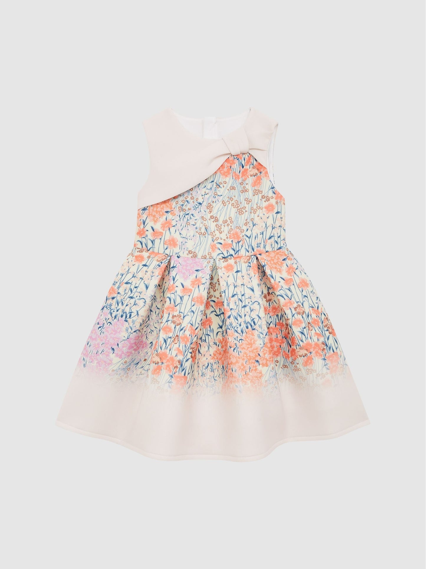 Dsiney Kidz - Reiss Pale Pink Emily 9-14 yrs Scuba Floral Printed Dress image 2