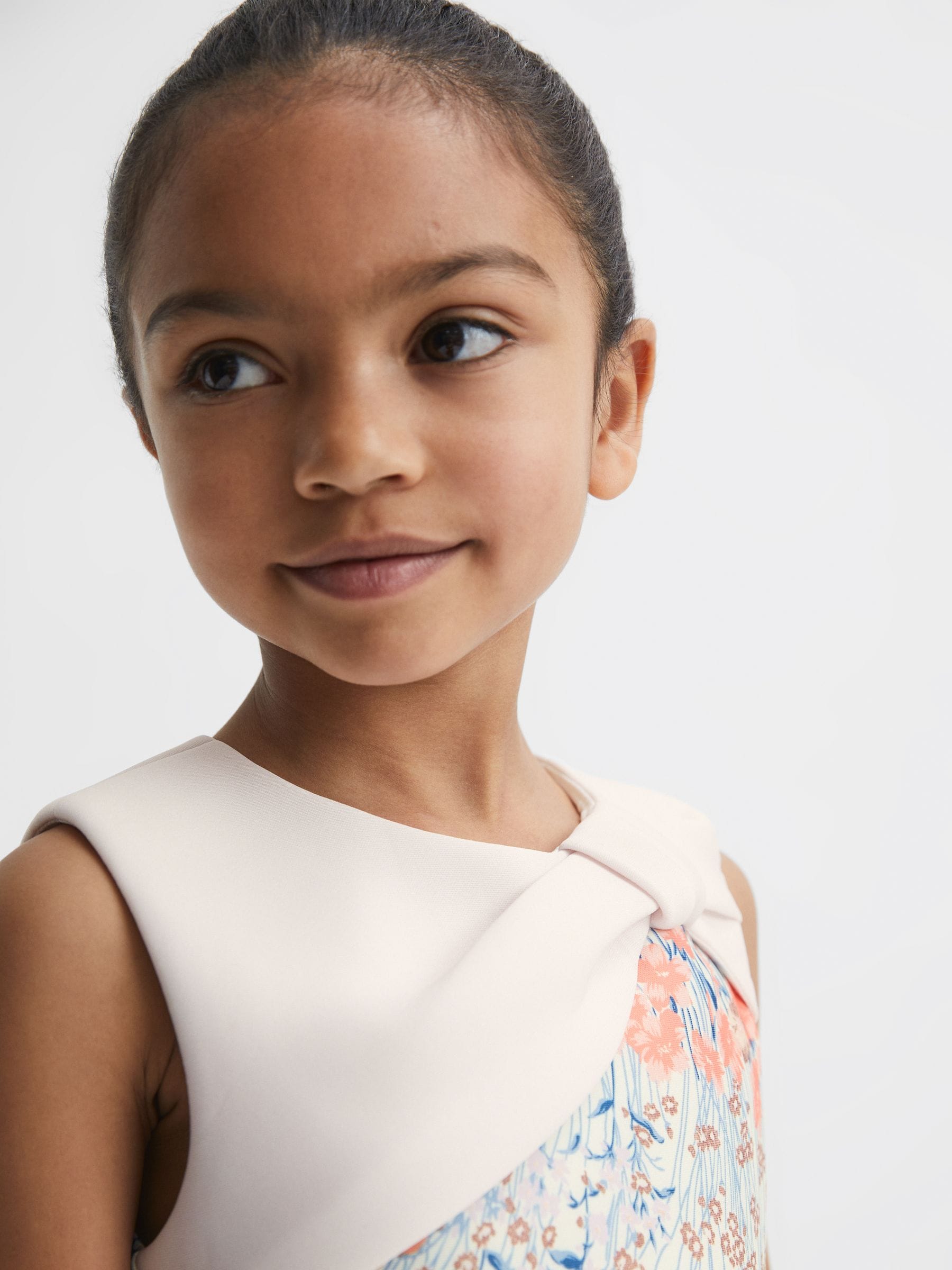 Dsiney Kidz - Reiss Pale Pink Emily 4-9 yrs Scuba Floral Printed Dress image 4