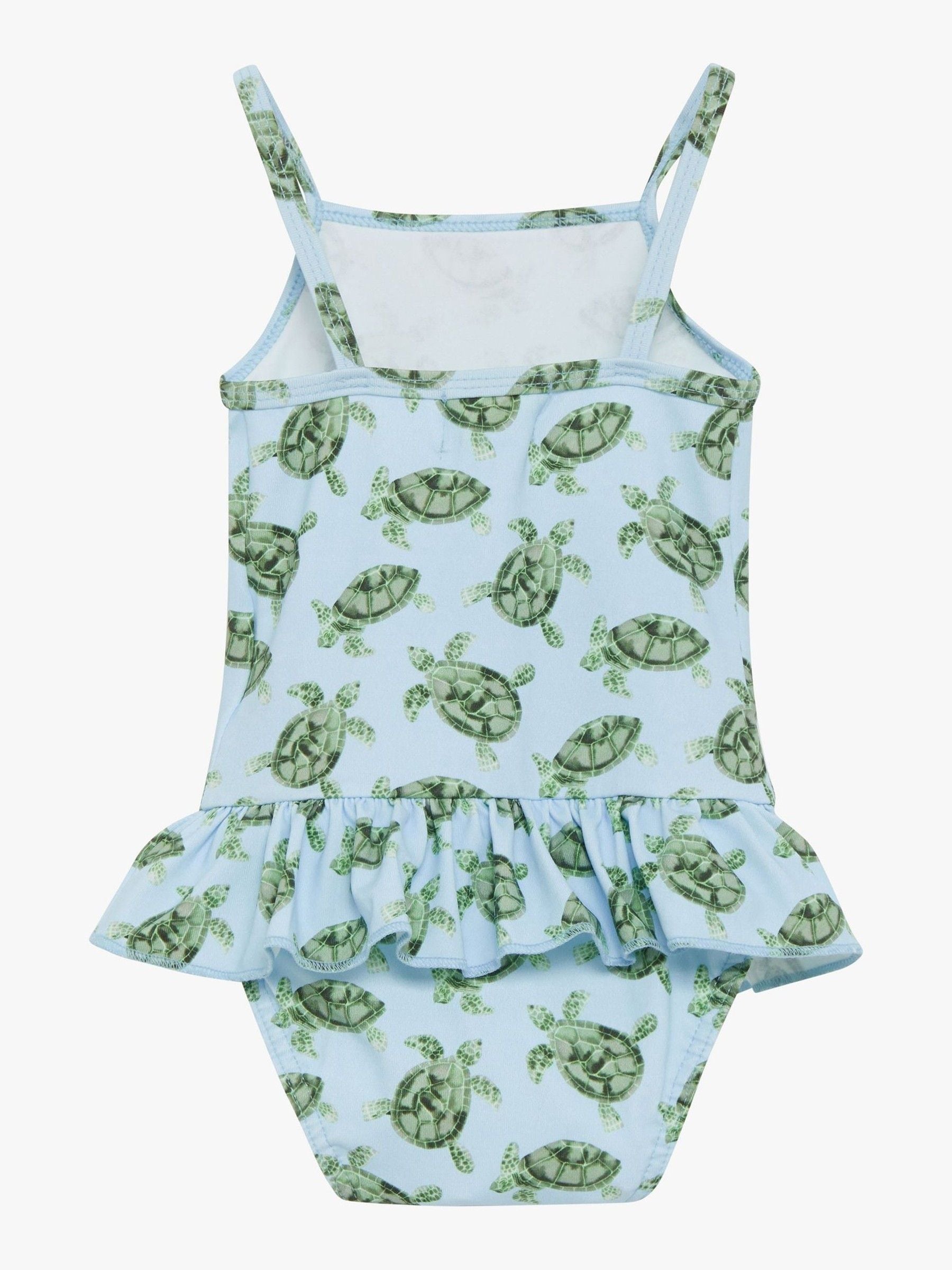 Trotters London Blue Little Turtle Peplum Swimsuit image 3
