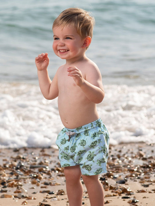 Trotters London Little Blue Turtle Swimshorts image 1