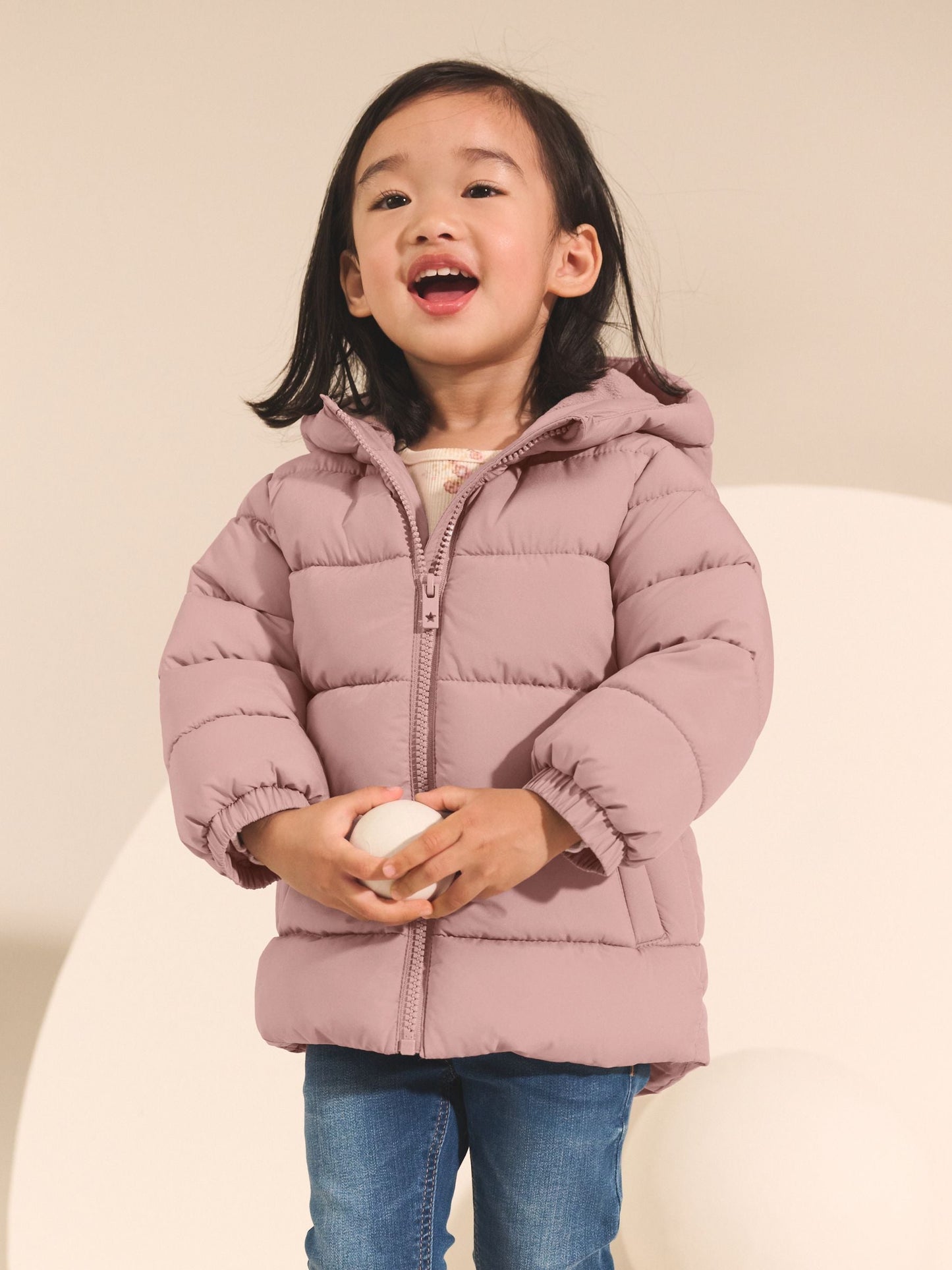 Pink Shower Resistant Fleece Lined Hooded Padded Coat (3mths-7yrs)