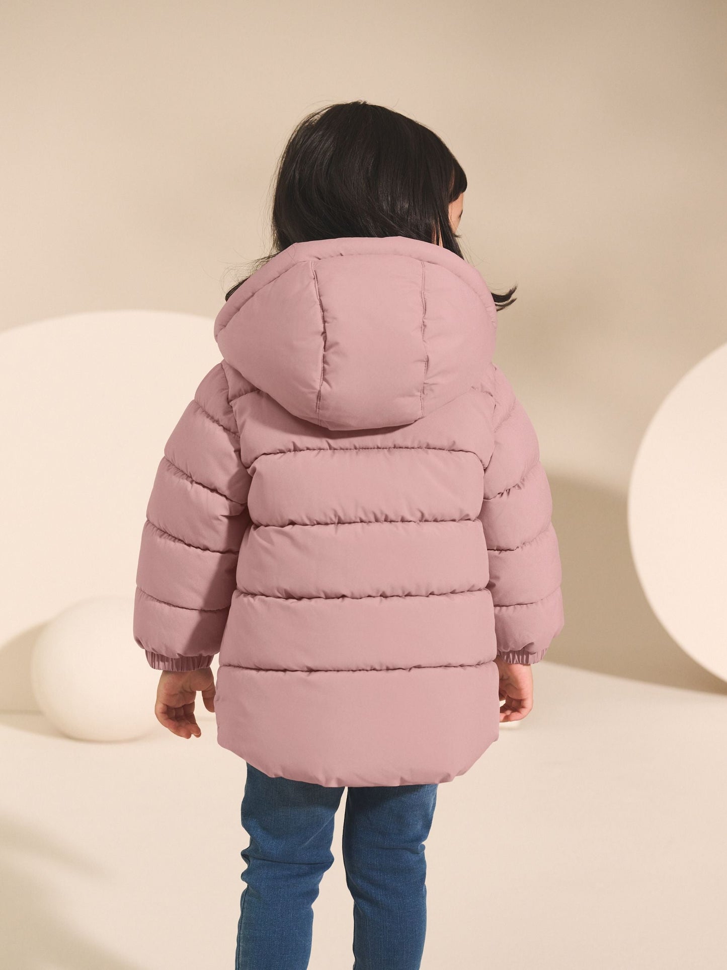 Pink Shower Resistant Fleece Lined Hooded Padded Coat (3mths-7yrs)