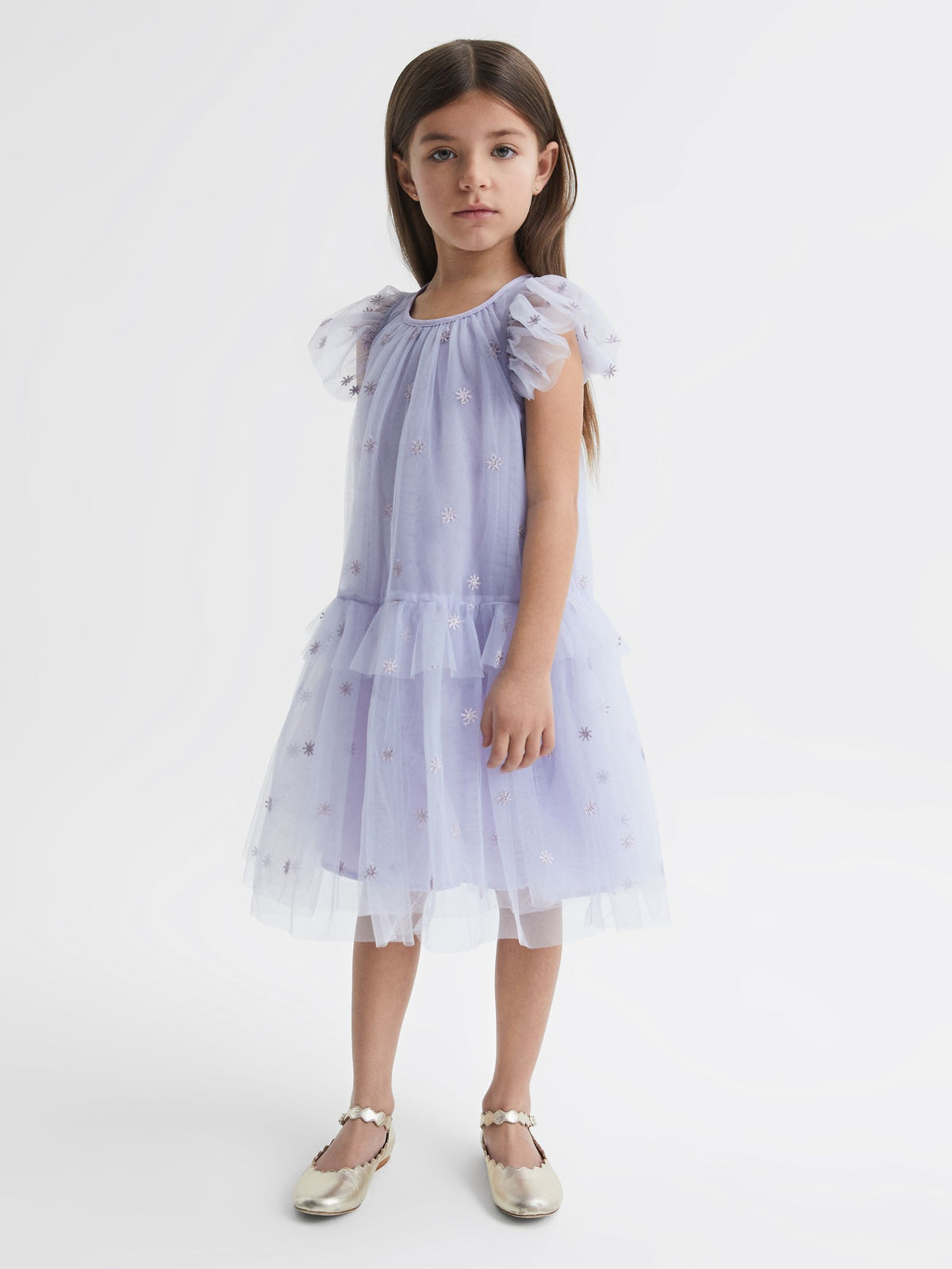Reiss Lilac Fifi 9-12 yrs Tulle Embroidered Dress - image 1