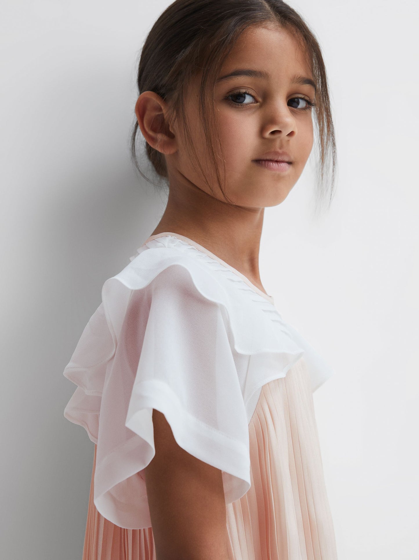 Dsiney Kidz - Reiss Pink Dina 9-14 yrs Pleated Metallic Dress image 1