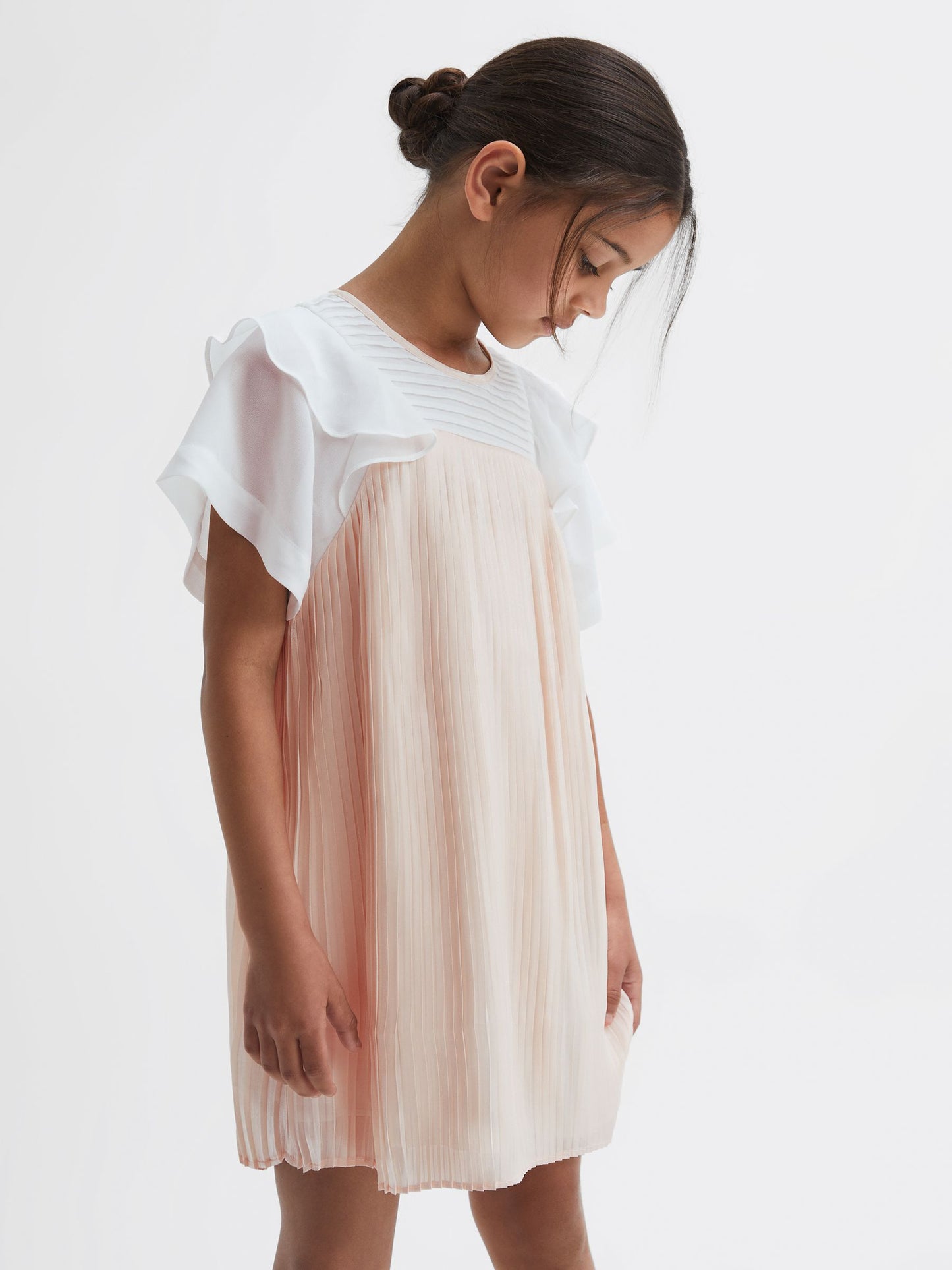 Dsiney Kidz - Reiss Pink Dina 9-14 yrs Pleated Metallic Dress image 3