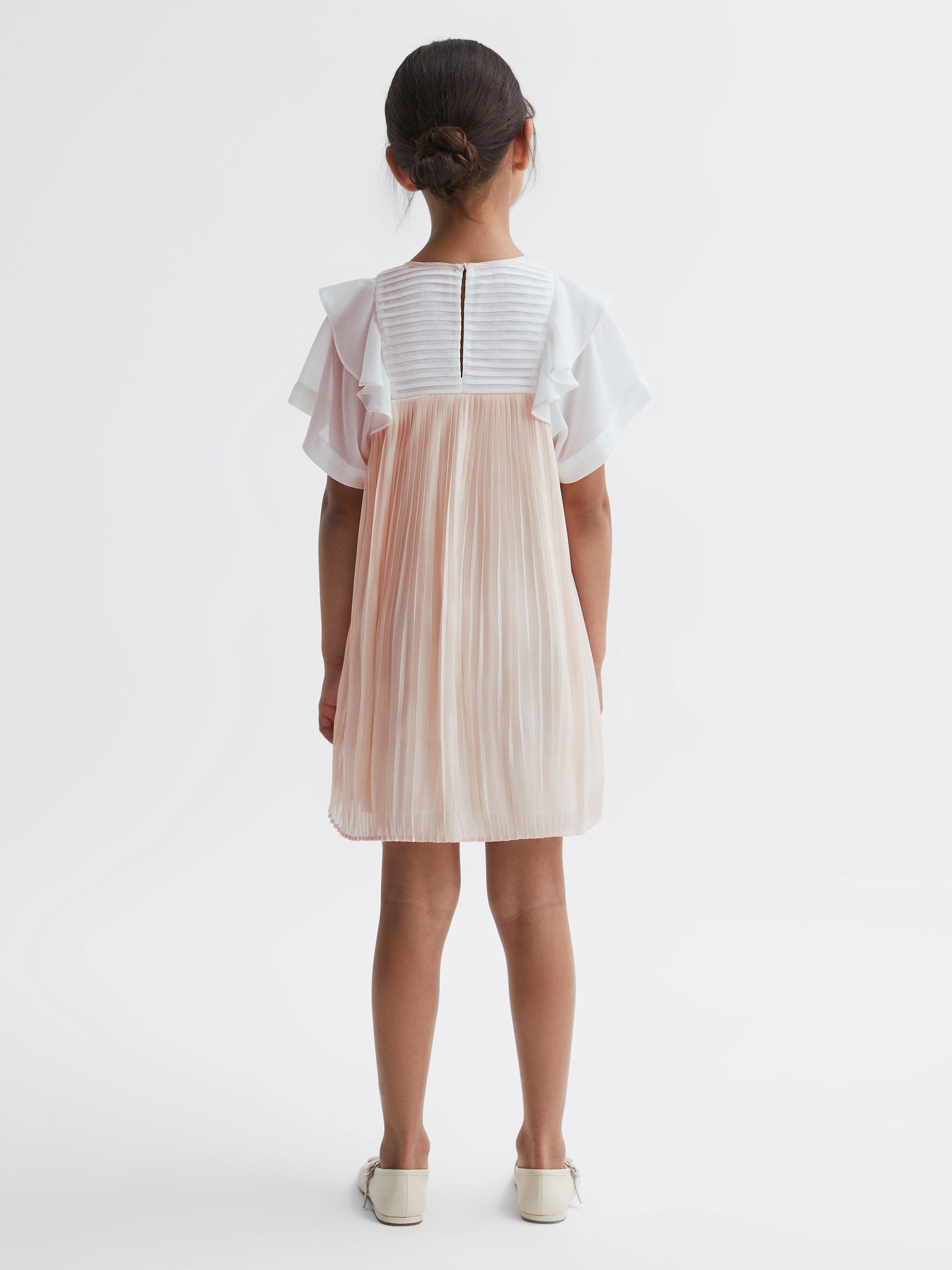 Dsiney Kidz - Reiss Pink Dina 9-14 yrs Pleated Metallic Dress image 4