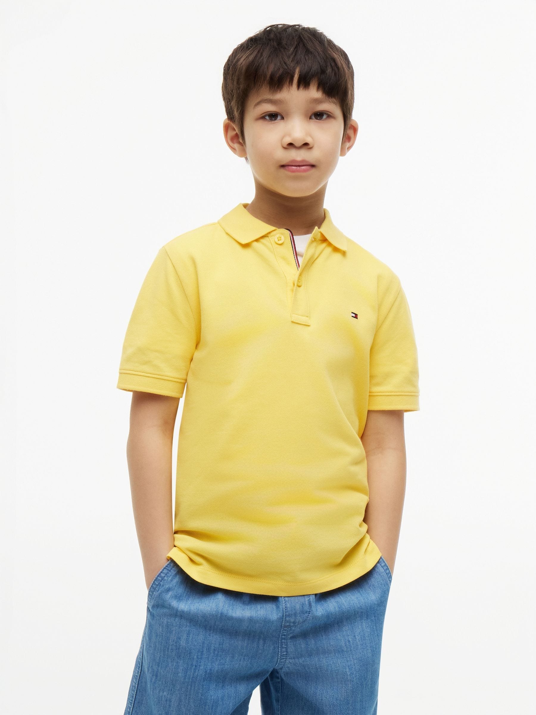 Dsiney Kidz - Tommy Hilfiger Yellow Essential Regular Fit Signature Polo Shirt image 1