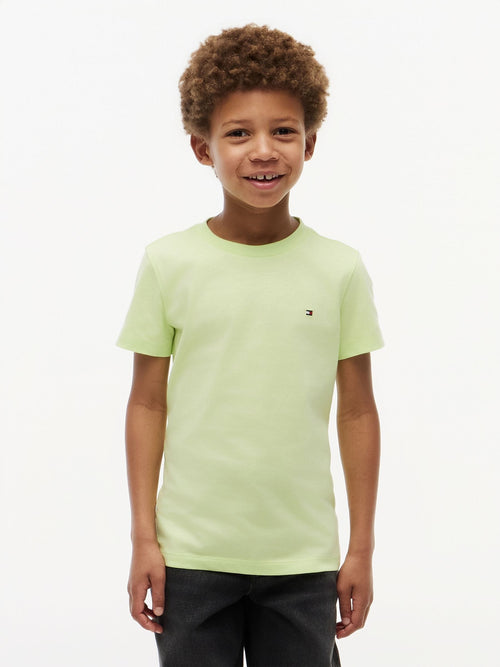 Tommy Hilfiger Green Essential Flag Embroidery Crew Neck T-Shirt image 1