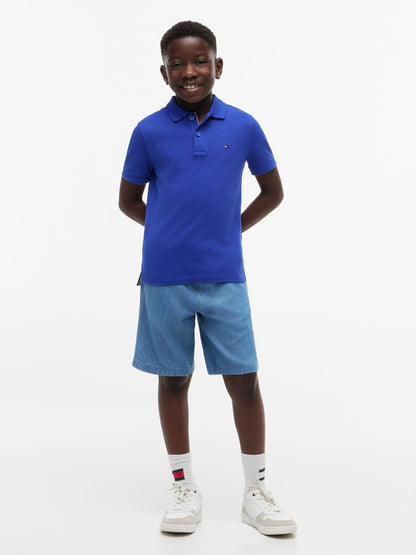Dsiney Kidz - Tommy Hilfiger Blue Essential Regular Fit Signature Polo Shirt image 3