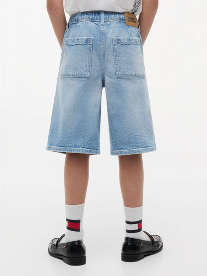 Dsiney Kidz - Tommy Hilfiger Blue Faded Loose Denim Shorts image 2