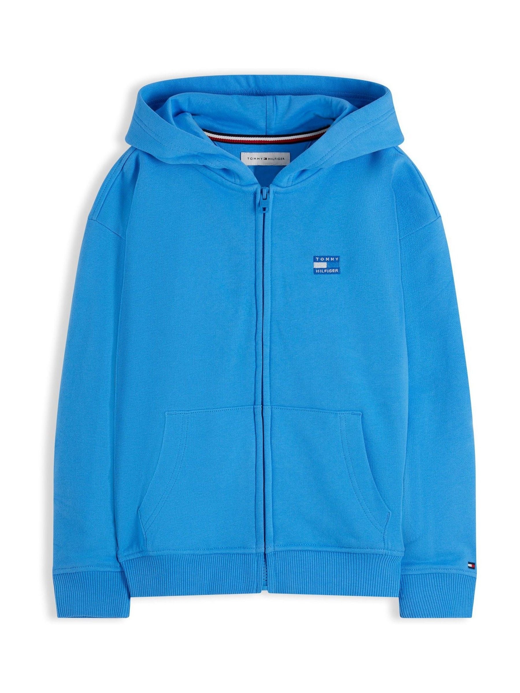 Dsiney Kidz - Tommy Hilfiger Blue Tonal Flag Logo Terry Zip-Thru Hoodie image 5