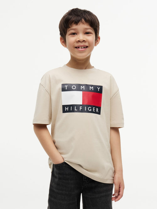 Dsiney Kidz - Tommy Hilfiger Brown Heritage Flag Print Jersey T-Shirt image 1