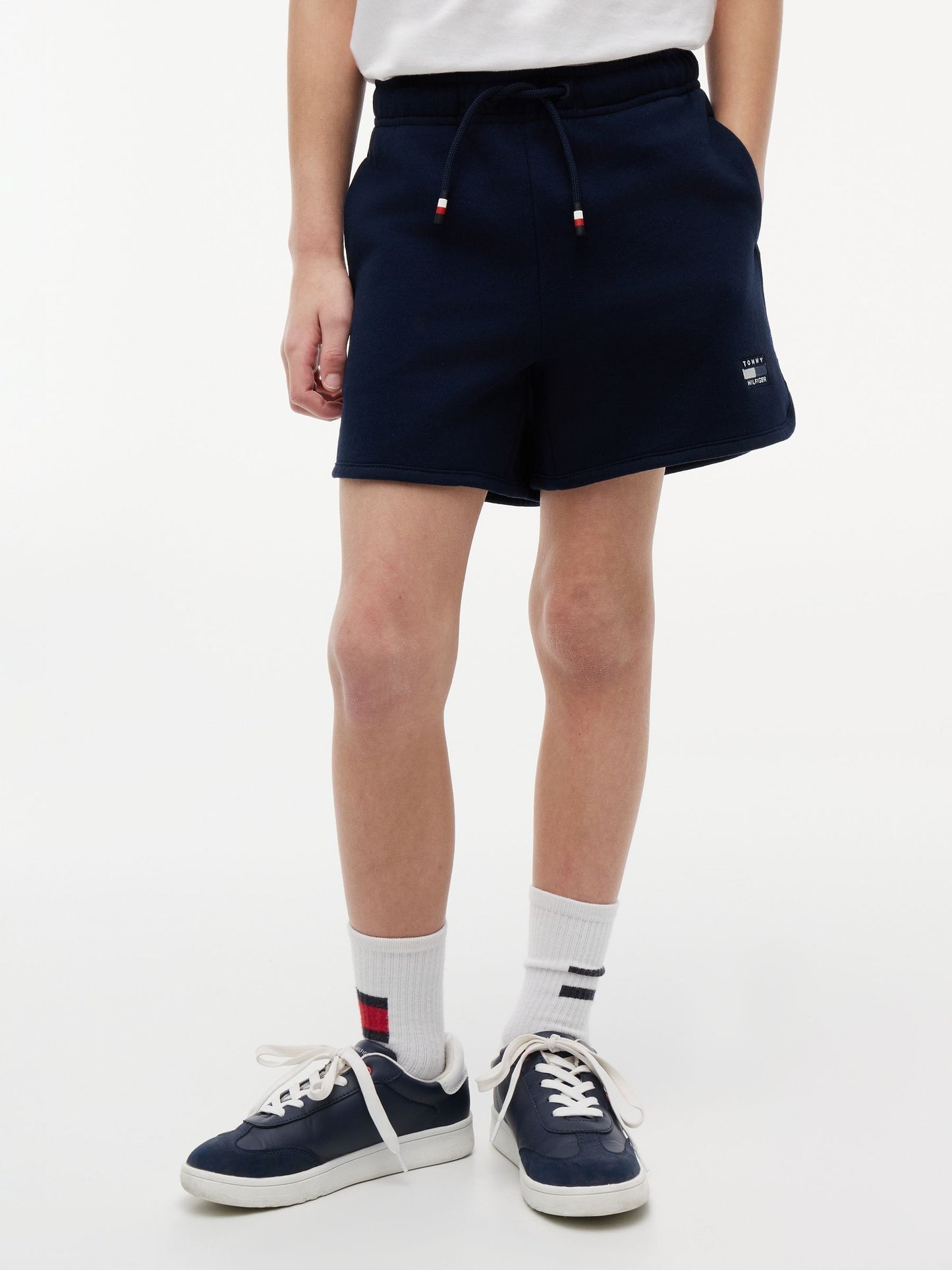 Dsiney Kidz - Tommy Hilfiger Navy Blue Tonal Flag Logo Terry Sweat Shorts image 1