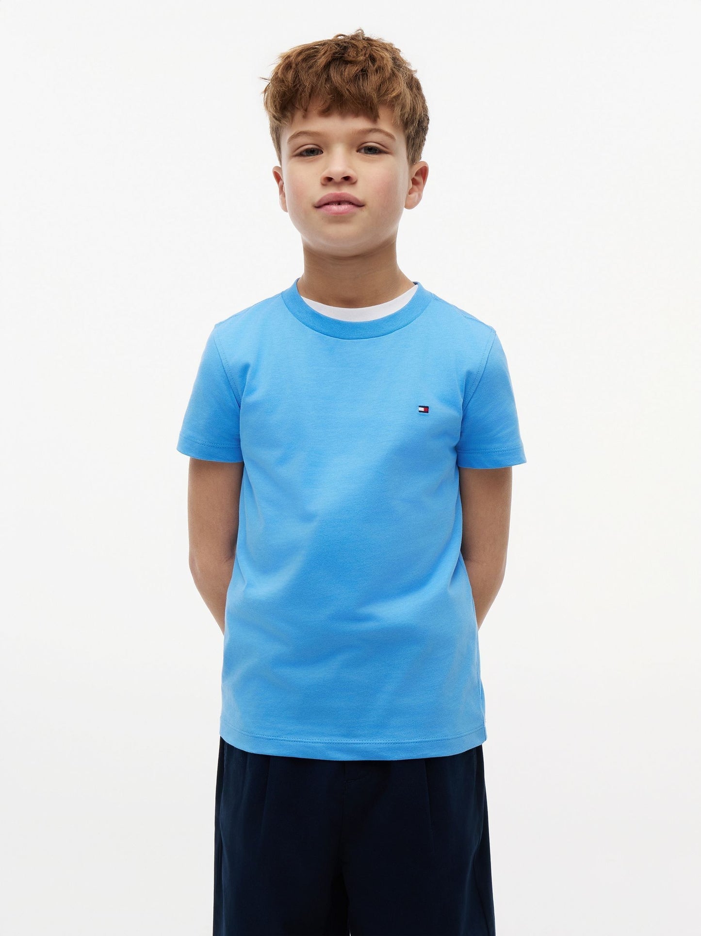 Tommy Hilfiger Blue Essential Flag Embroidery Crew Neck T-Shirt image 1