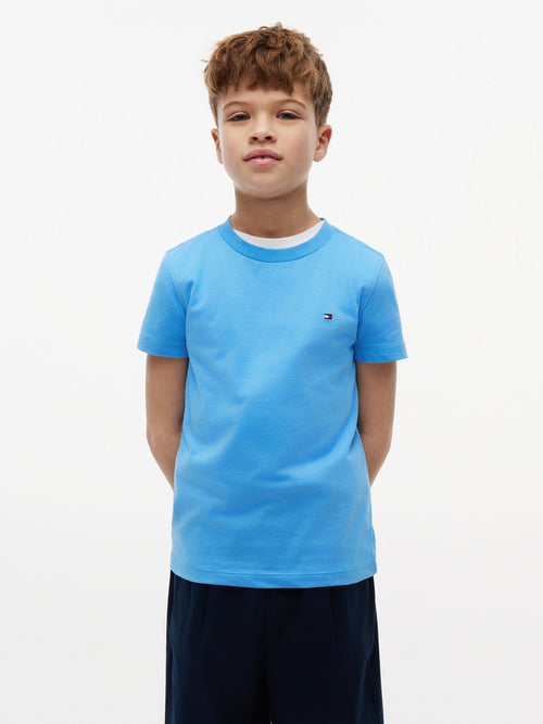 Tommy Hilfiger Blue Essential Flag Embroidery Crew Neck T-Shirt image 1