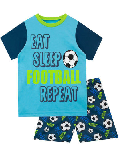 Character Blue Football Pyjamas Eat  Sleep Football  Shorts - image 1