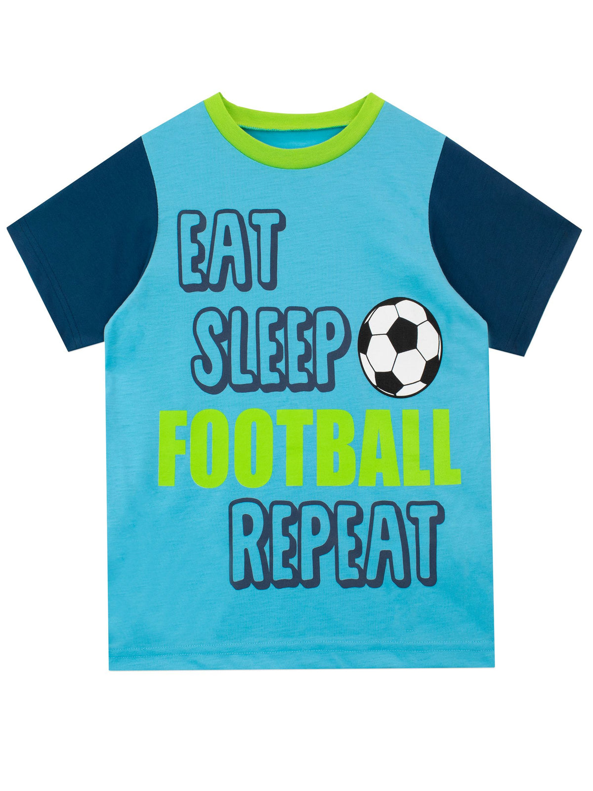 Character Blue Football Pyjamas Eat  Sleep Football  Shorts - image 2